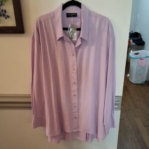 Lane Bryant Light Lavender Button-Front Shirt